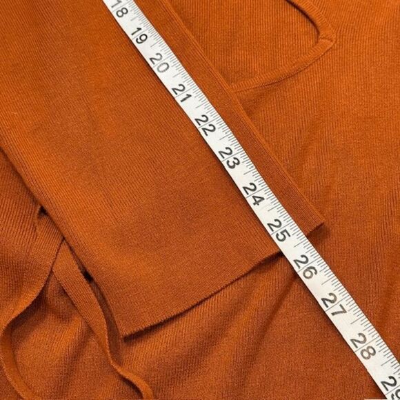 GoodTimesUSA Burnt Orange Copper Stretch Midi Dress Cut Outs Laced Front Size 3X - Picture 12 of 13